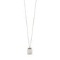 MSF square hammered pendant necklace silver-plated