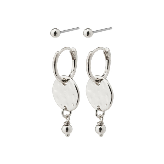 MSF giftset, coin hoops & earstuds silver-plated