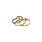 JOY ring gold-plated set from Pilgrim's JOY series, featuring three slender, detailed rings for a boho-inspired stacked look. Adjustable for a perfect fit. 