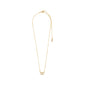 HARLAN gift set: Gold-plated necklace with interlocking circle pendant encrusted with Preciosa crystals, featuring a lobster-claw clasp and extender chain for adjustable elegance.