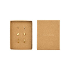 HALO gift set earrings 3-in-1 set, gold-plated