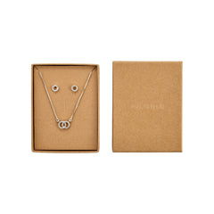 HARLAN gift set, necklace & earrings, silver-plated