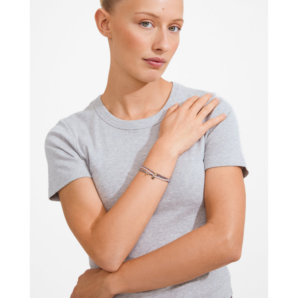 INDIGO 3-in-1 bracelet set, rose-mix/gold-plated