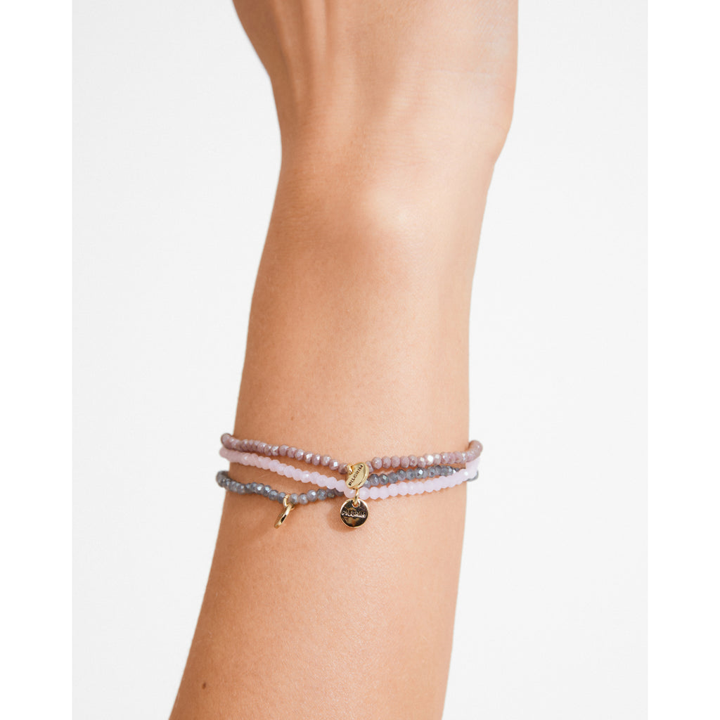 INDIGO 3-in-1 bracelet set, rose-mix/gold-plated