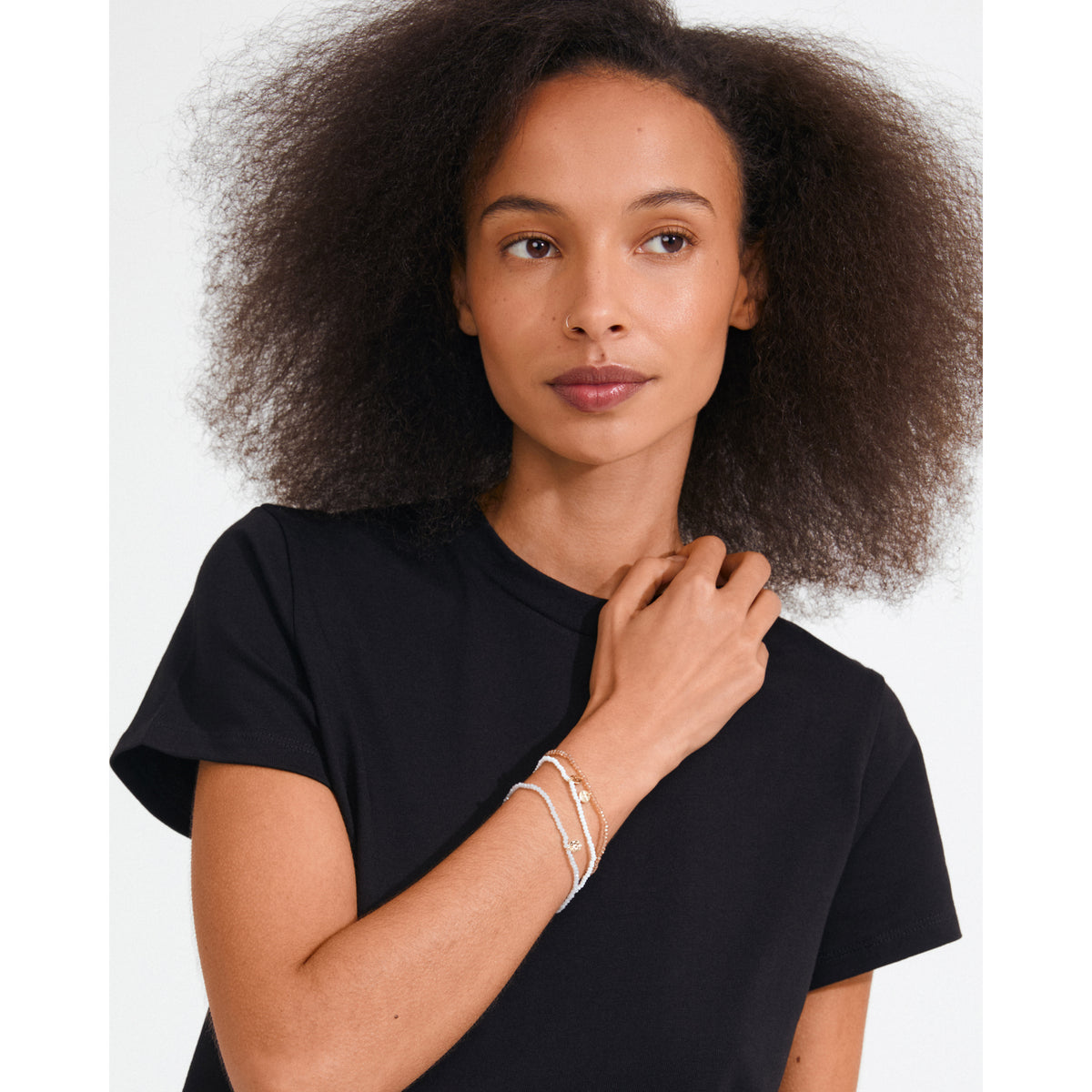 INDIGO 3-in-1 bracelet set, grey-mix/gold-plated
