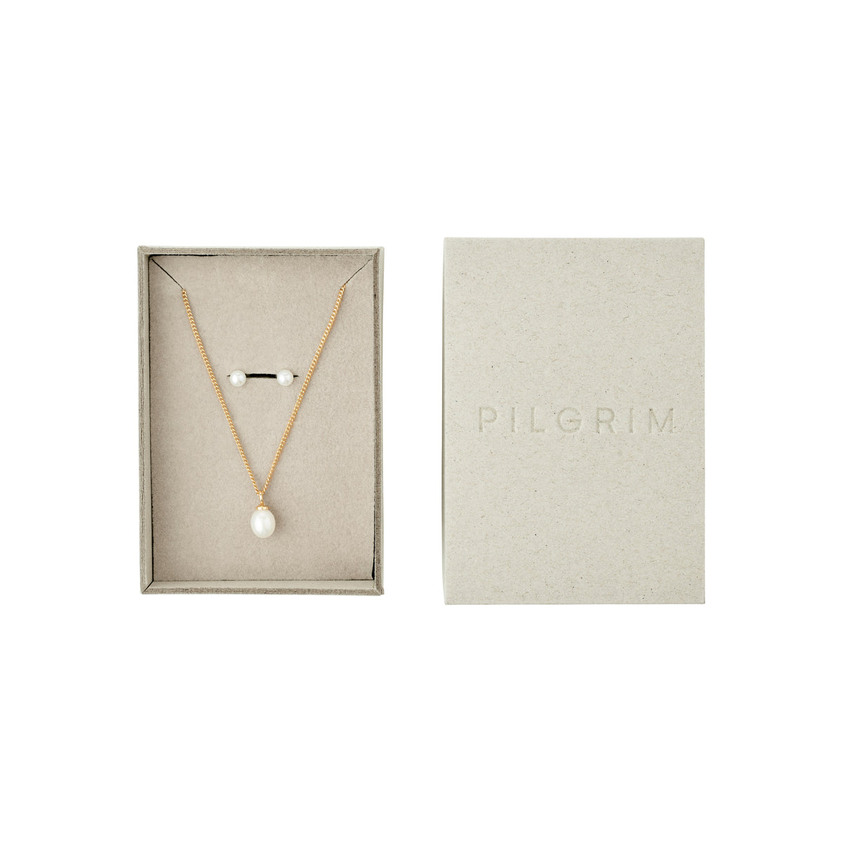 EVENA presentset, halsband & örhängen, guldpläterade