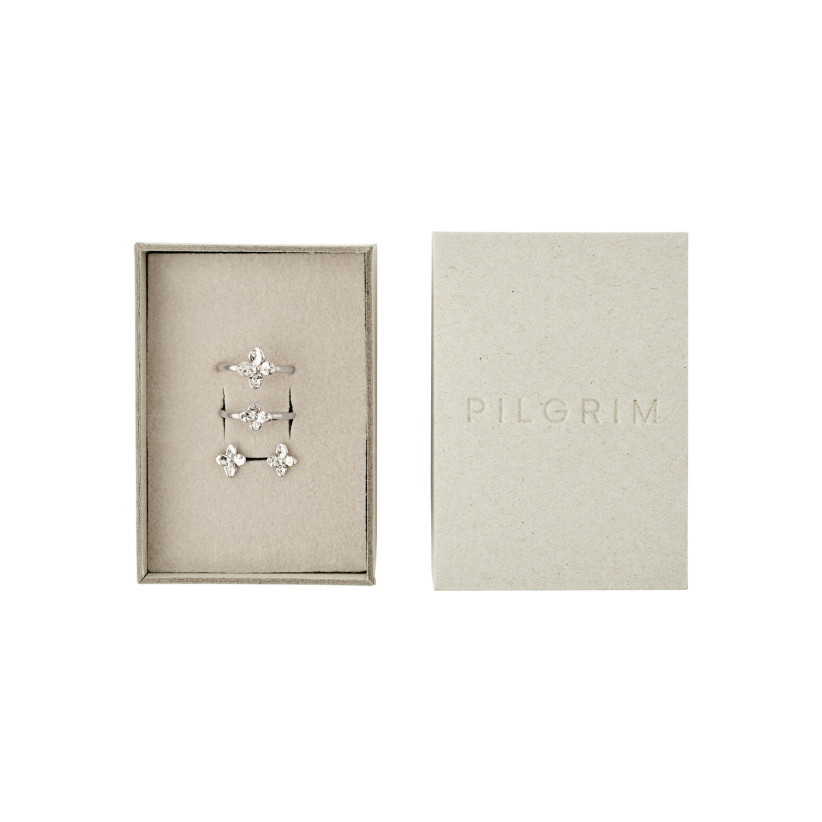 SANINE presentset, ringar & örhängen, silverpläterade