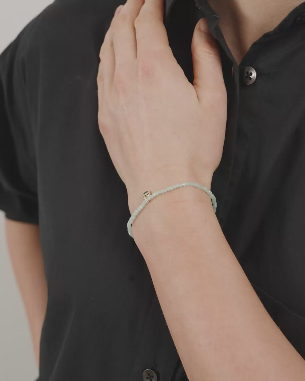 INDIE bracelet green, gold-plated