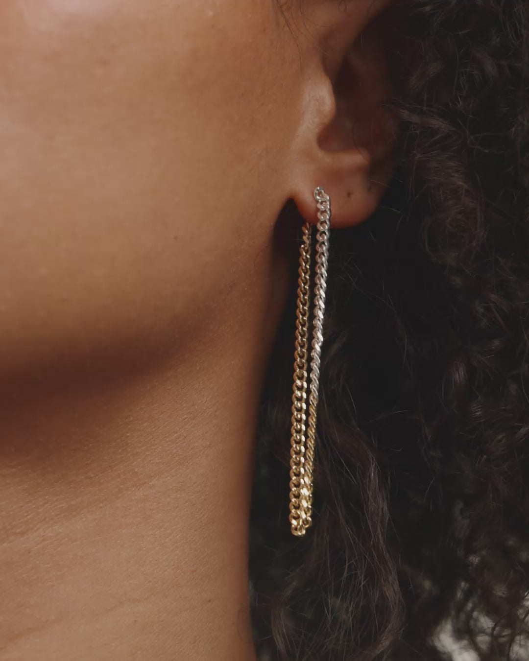 INNER chain earrings mixed metal