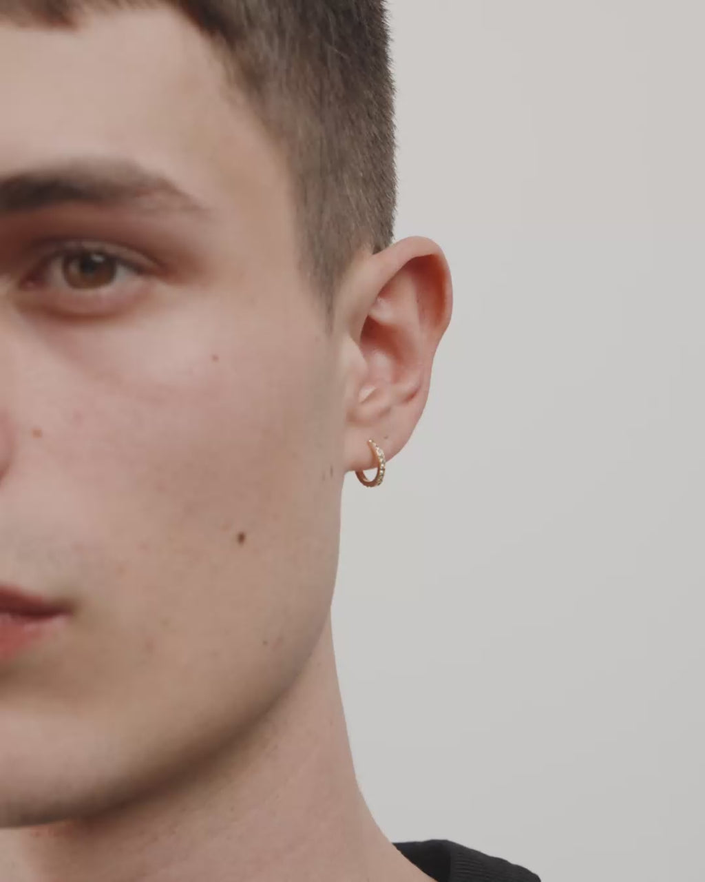 EBNA små krystal hoops guldbelagt