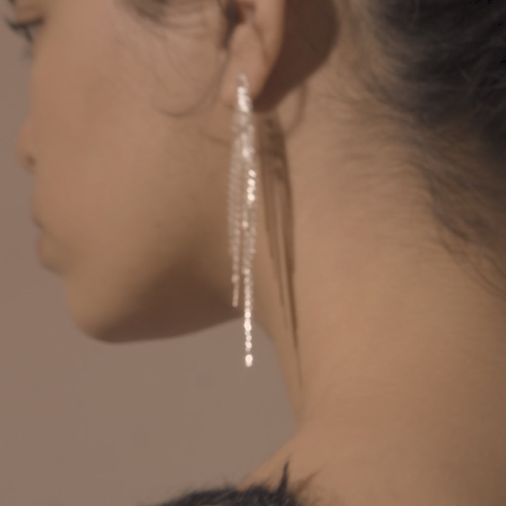 CARMEN waterfall earrings silver-plated