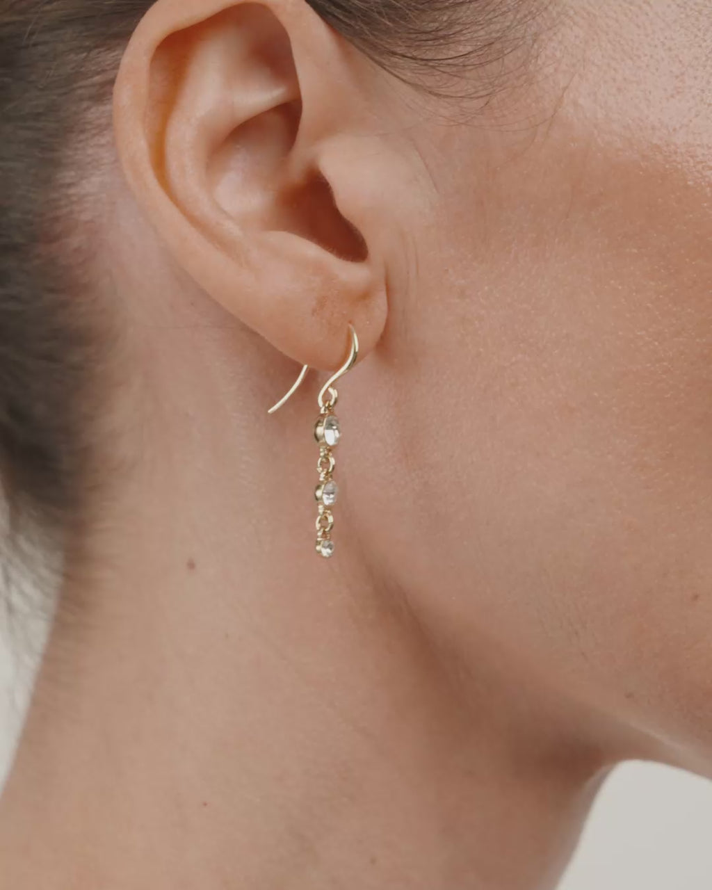 LUCIA crystal earrings gold-plated