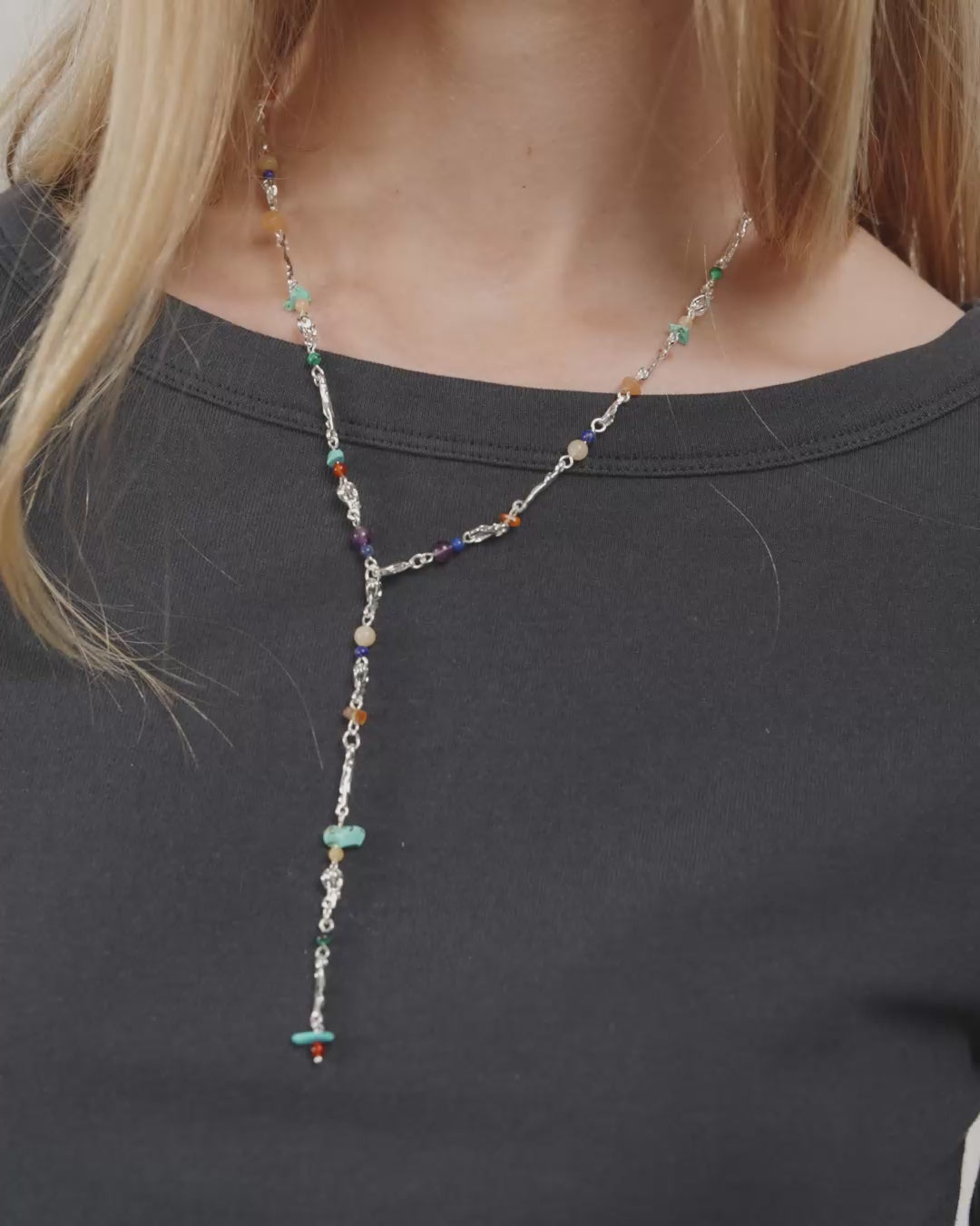 TRACE necklace silver-plated/multi