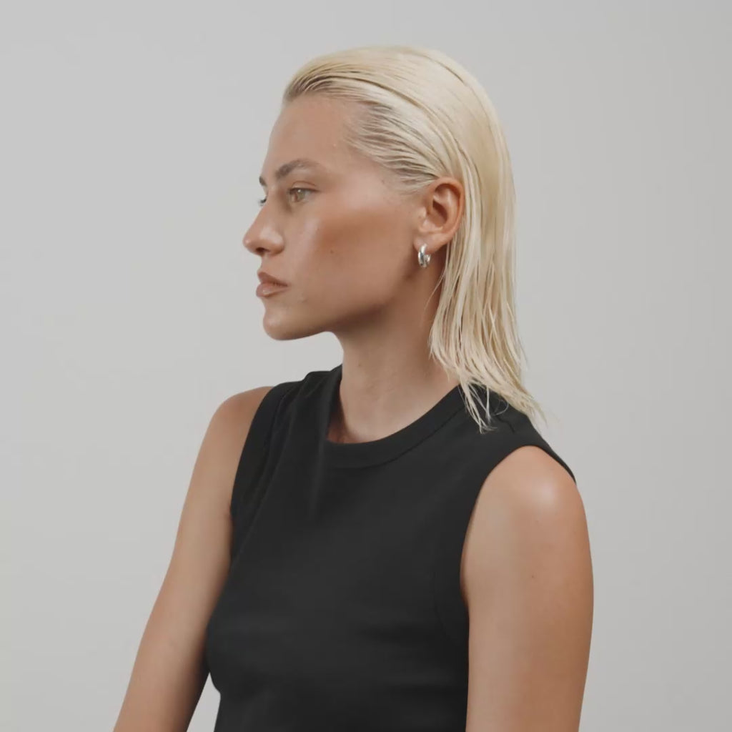 AICA chunky hoops silverpläterade
