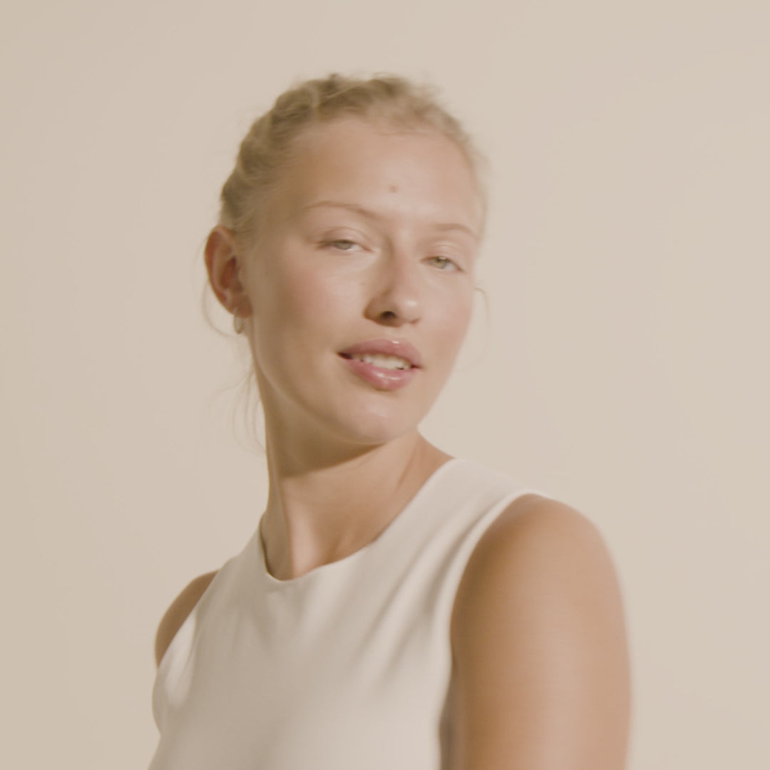 EBNA medium krystal hoops sølvbelagt