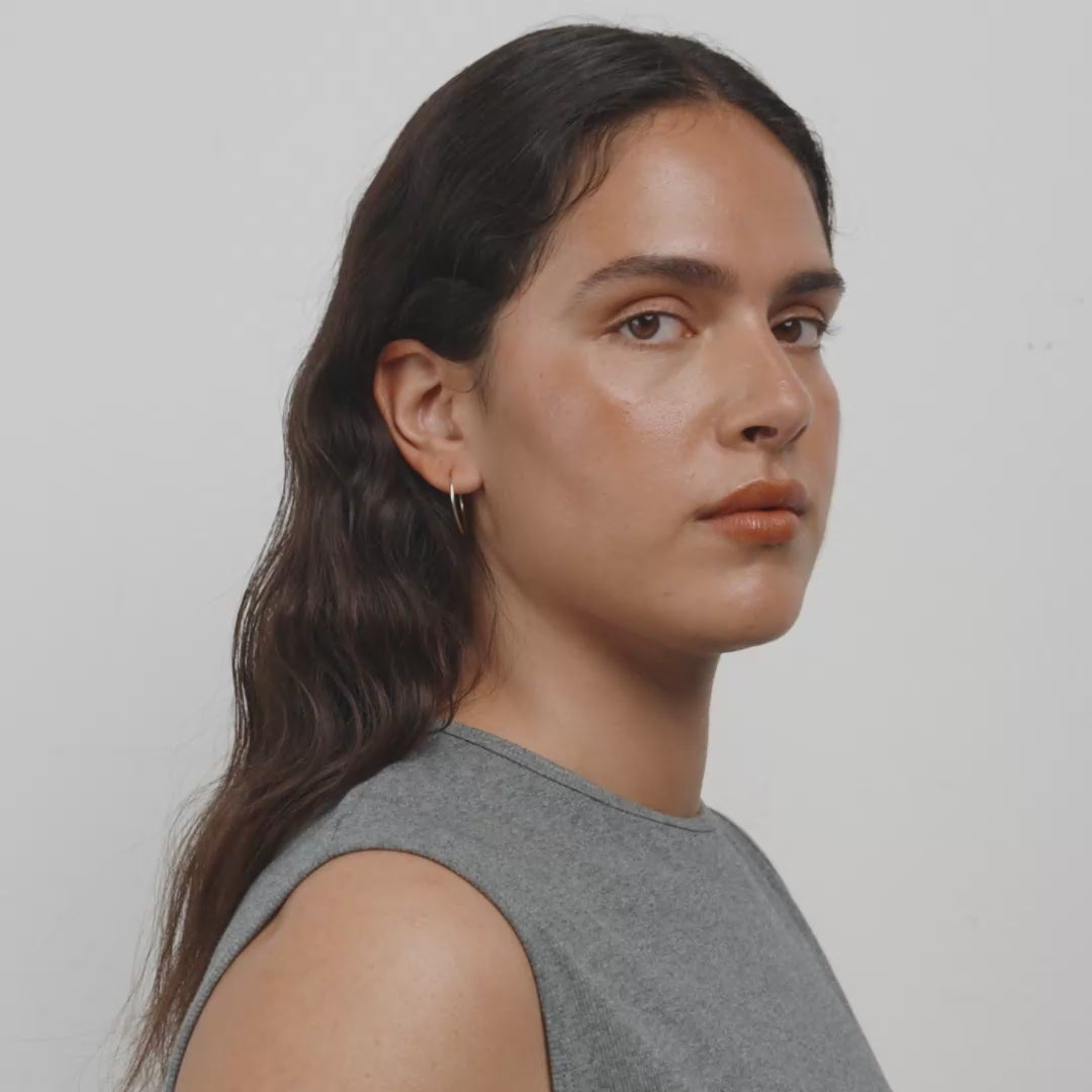 SANNE medium hoop øreringe guldbelagt