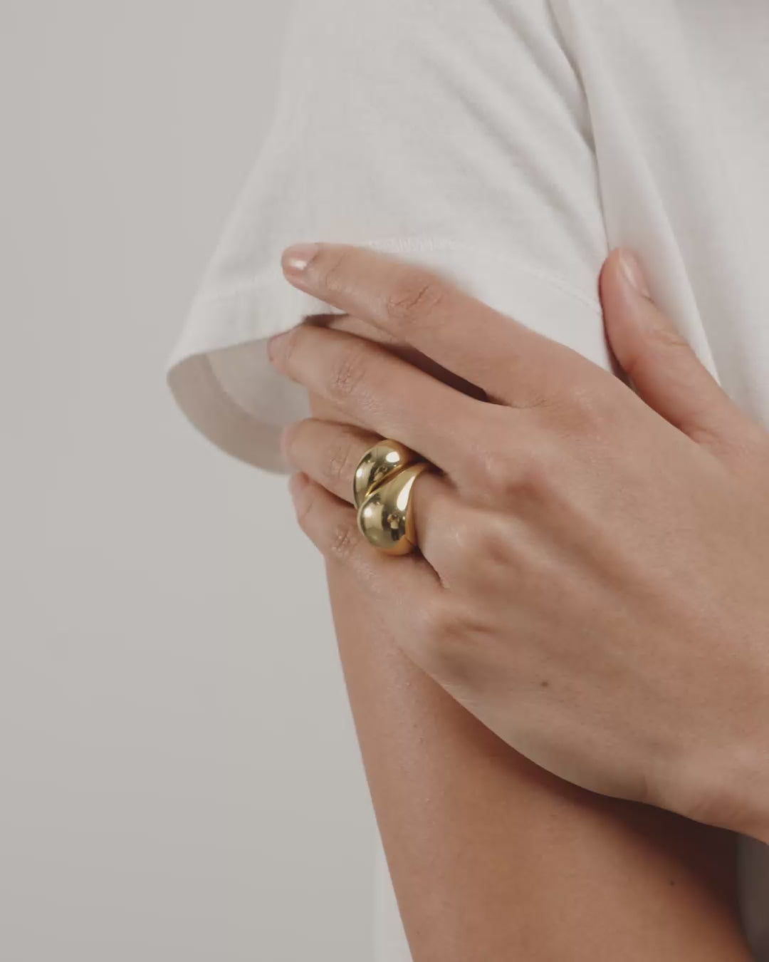 EVON rings, 2-in-1 set, gold-plated