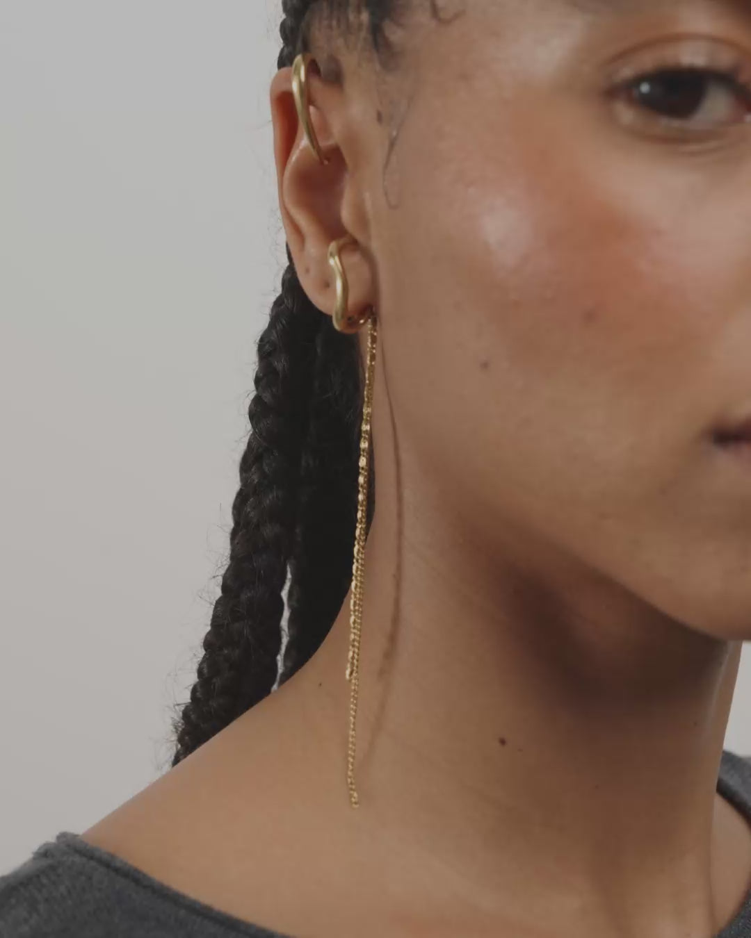 EVON ear cuff, 2-i-ett sett, gullbelagt