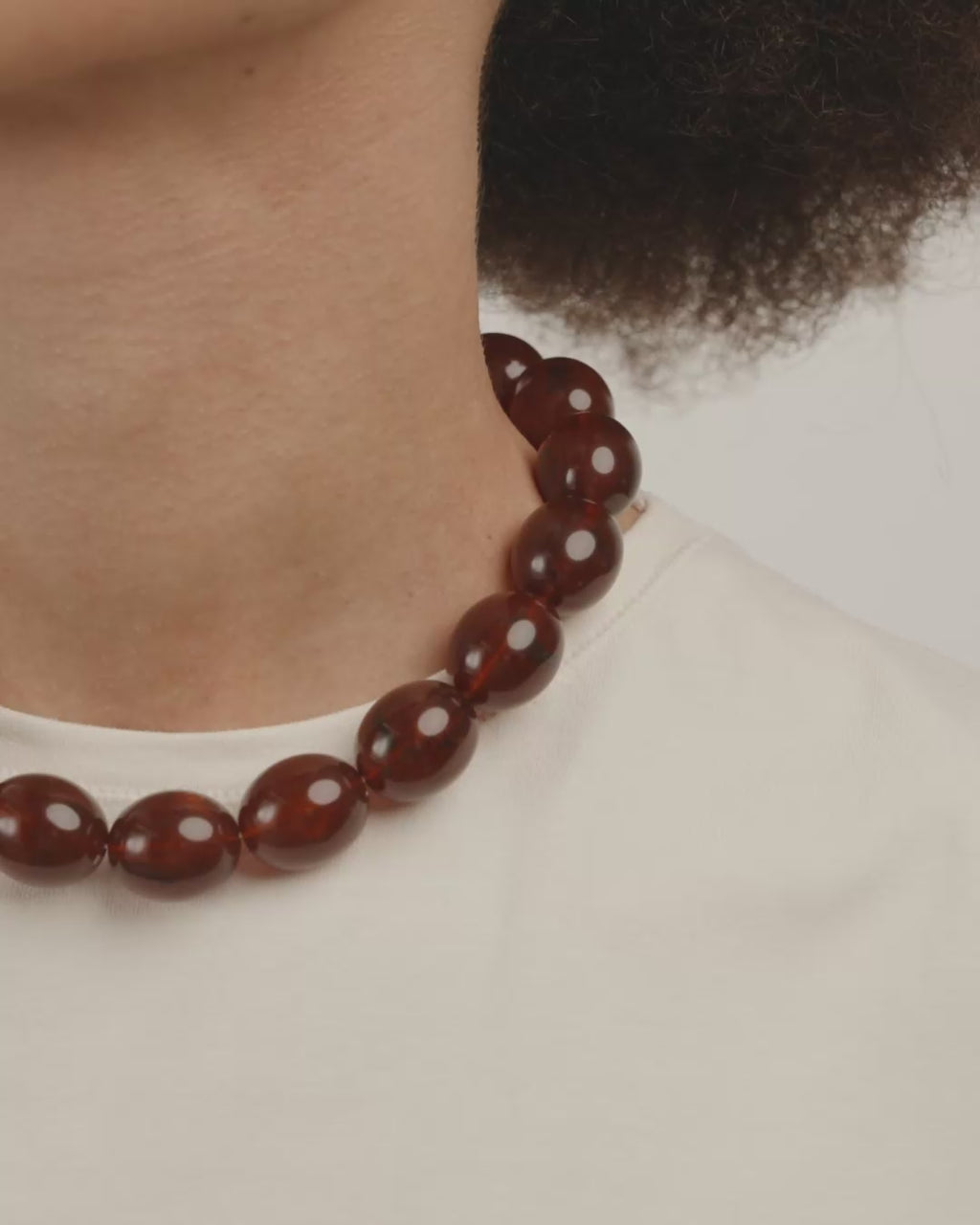 STILL halsband guldpläterad/brun