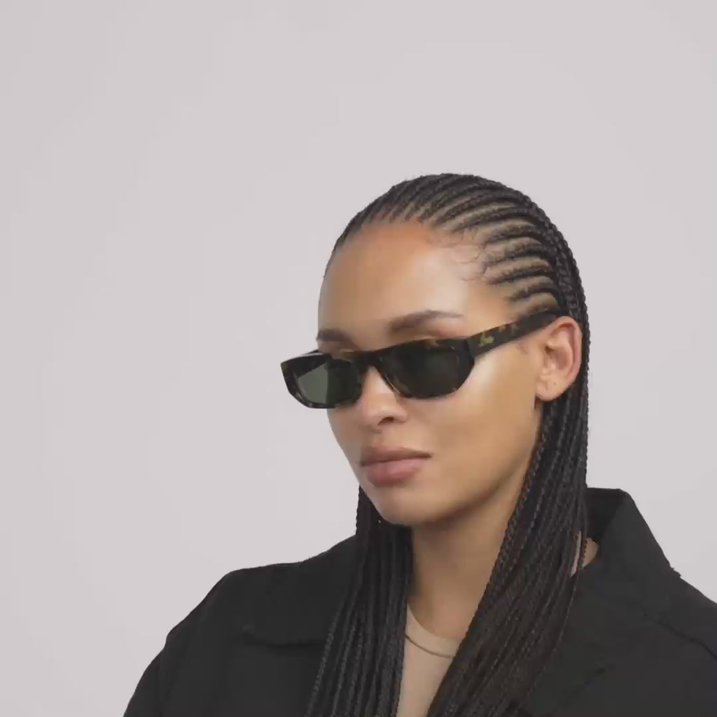 AINSLEY Sonnenbrille in braunem Schildpatt