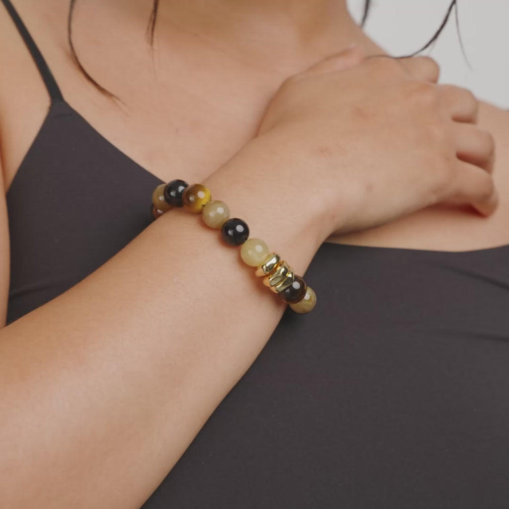 UNFOLD bracelet gold-plated/brown