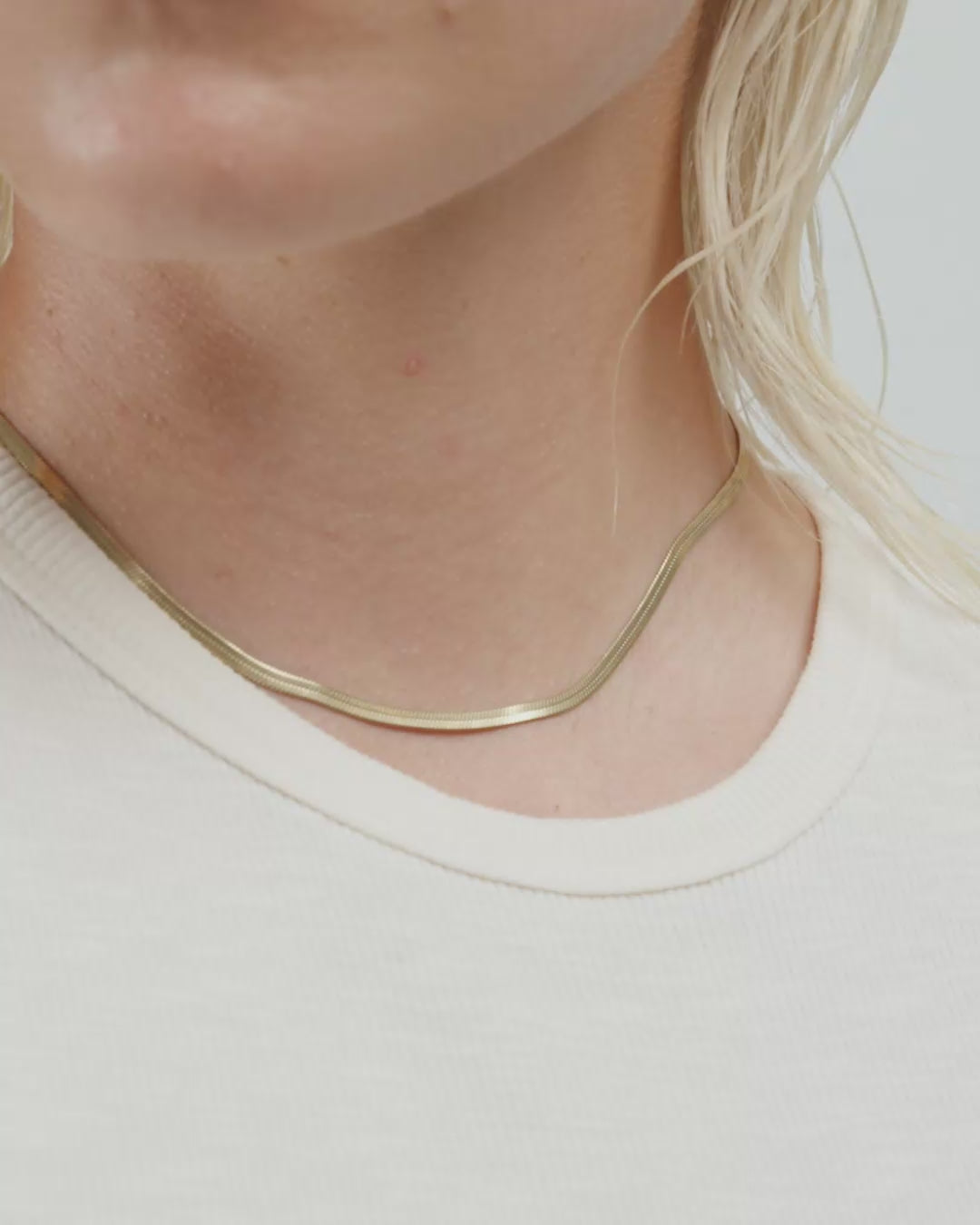 JOANNA flat snake chain necklace gold-plated