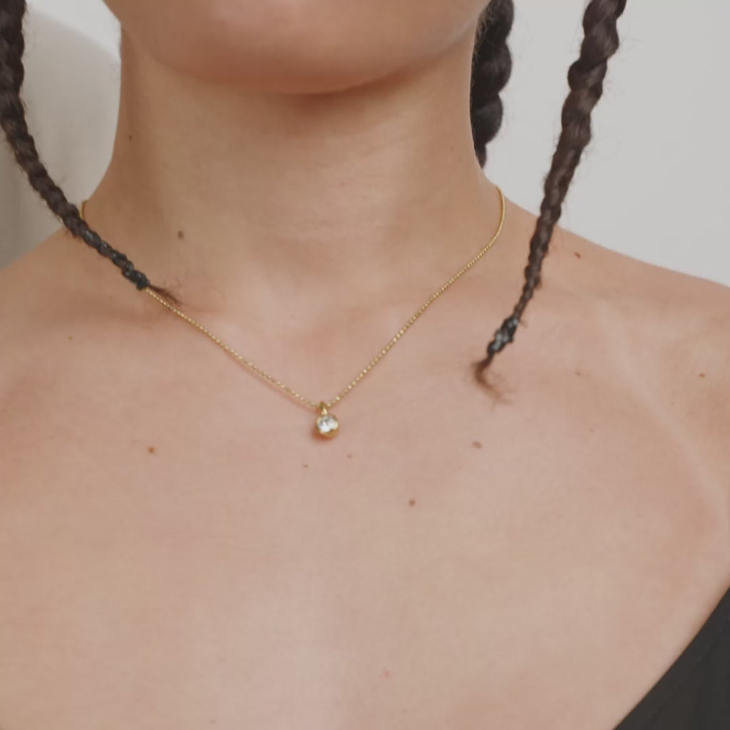 CHARM mini crystal pendant gold-plated