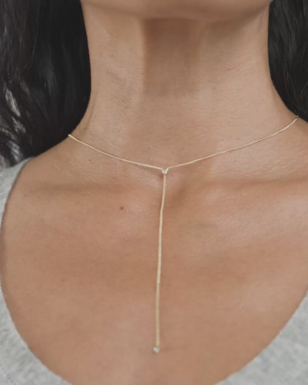 LUMI Y-necklace gold-plated