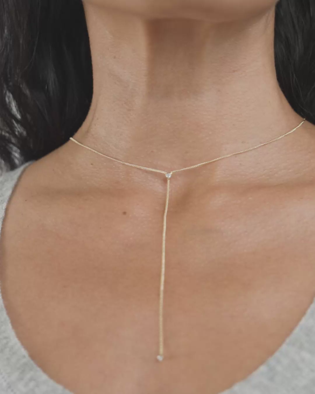 LUMI Y-necklace gold-plated