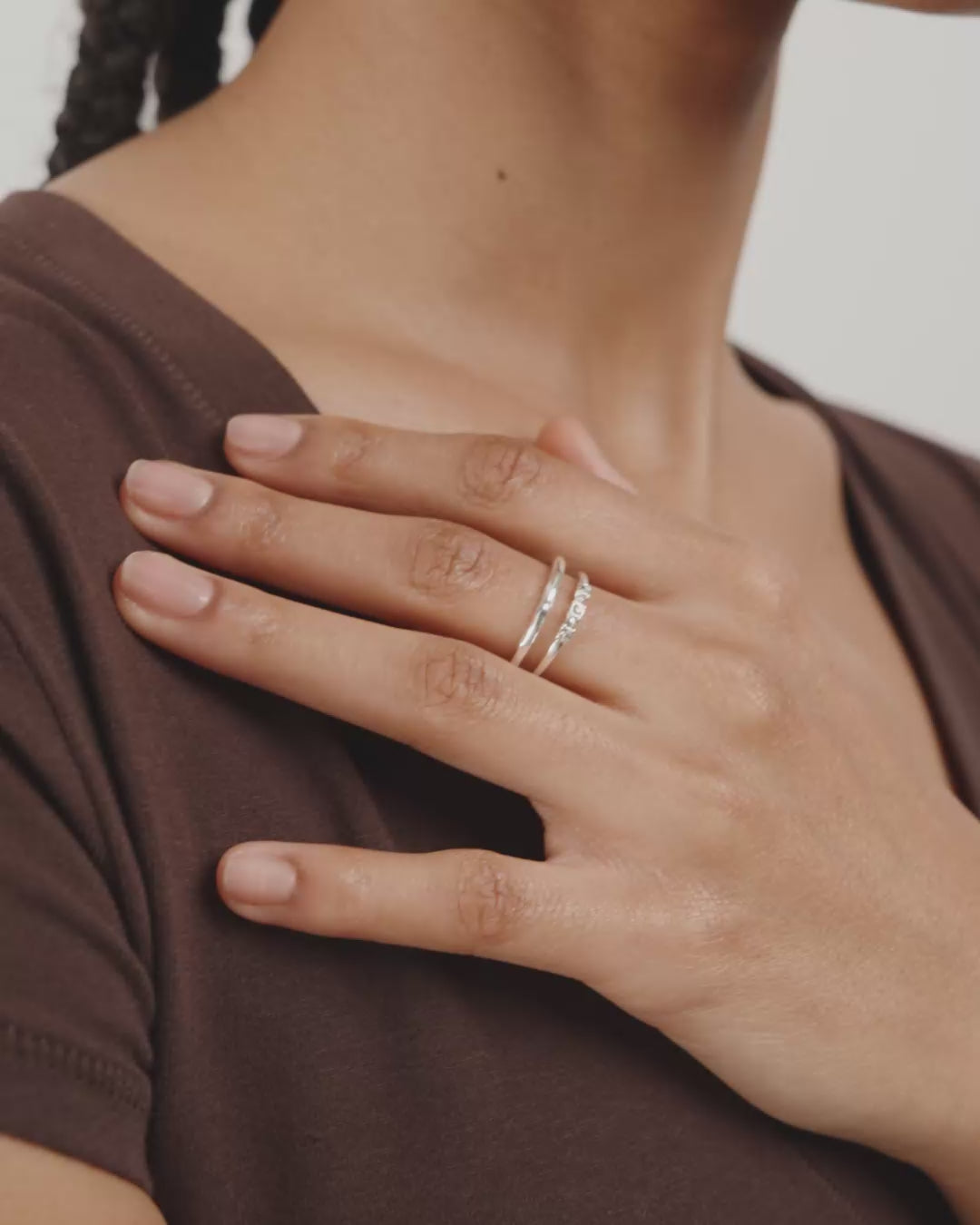 IVARIN rings, 2-in-1 set, silver-plated