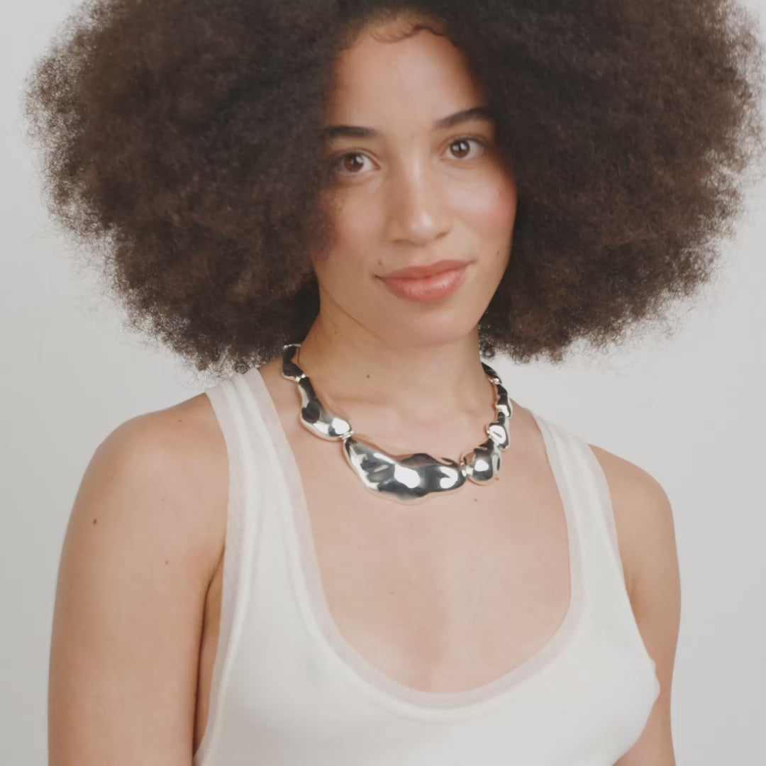 FREE statement necklace silver-plated