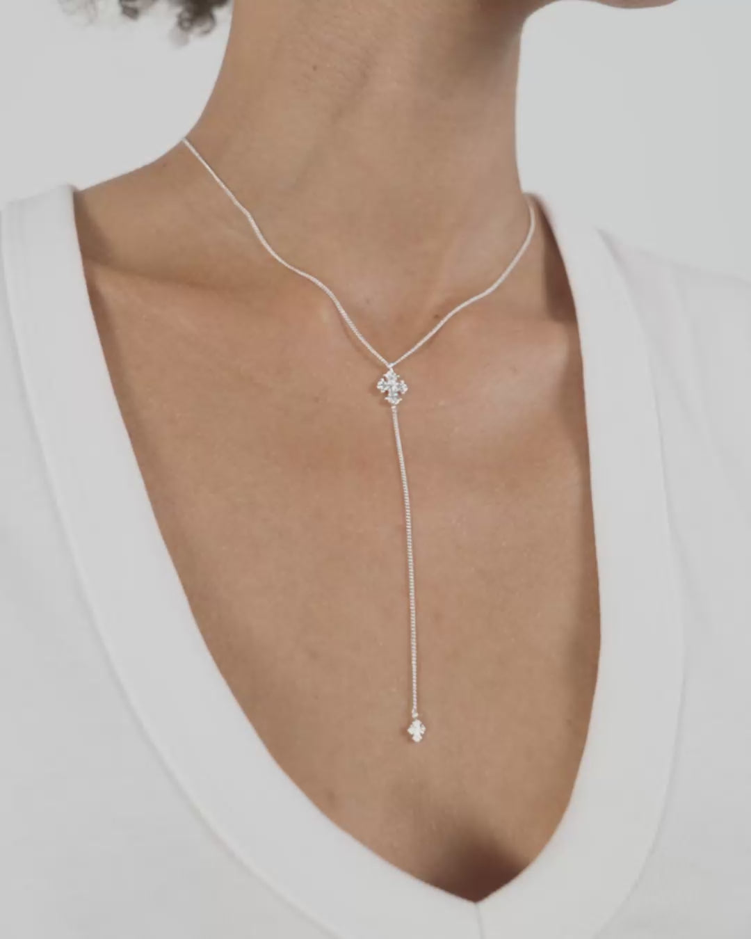 DAGMAR Y-necklace silver-plated