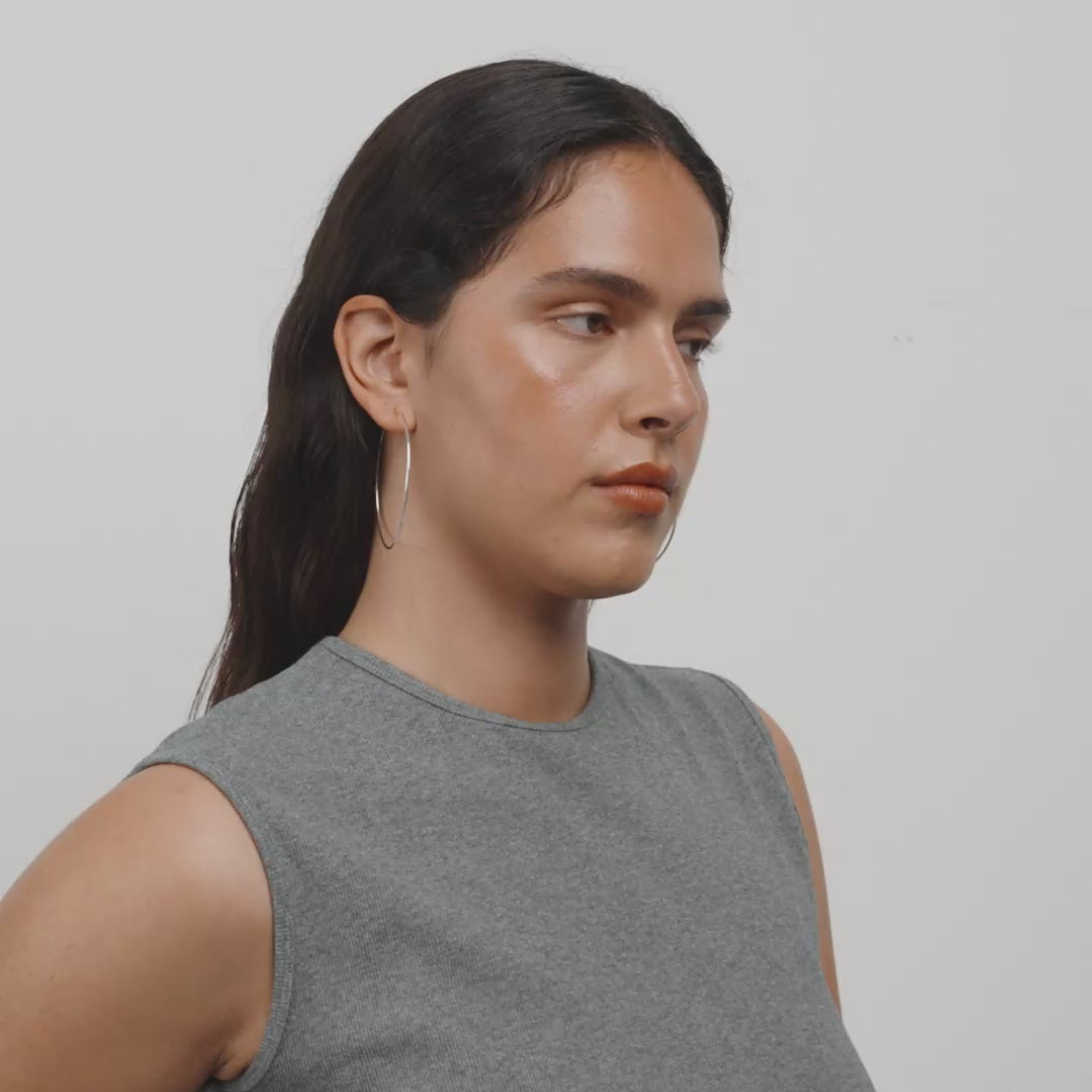 SANNE große Hoop-Ohrringe, versilbert