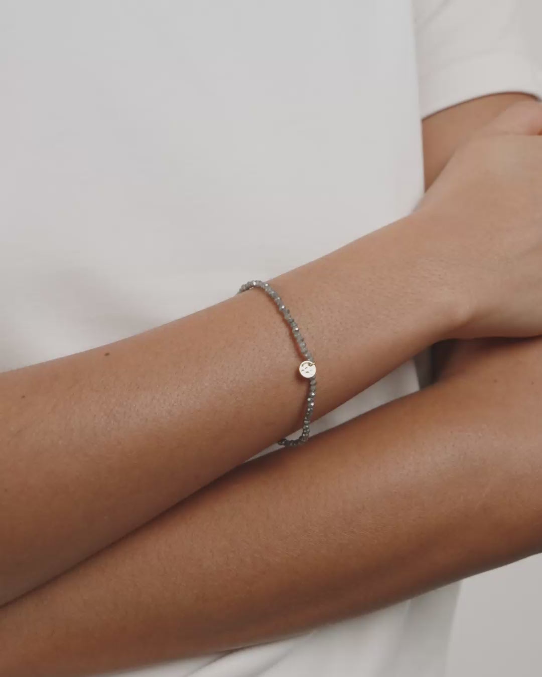 INDIE bracelet black, gold-plated
