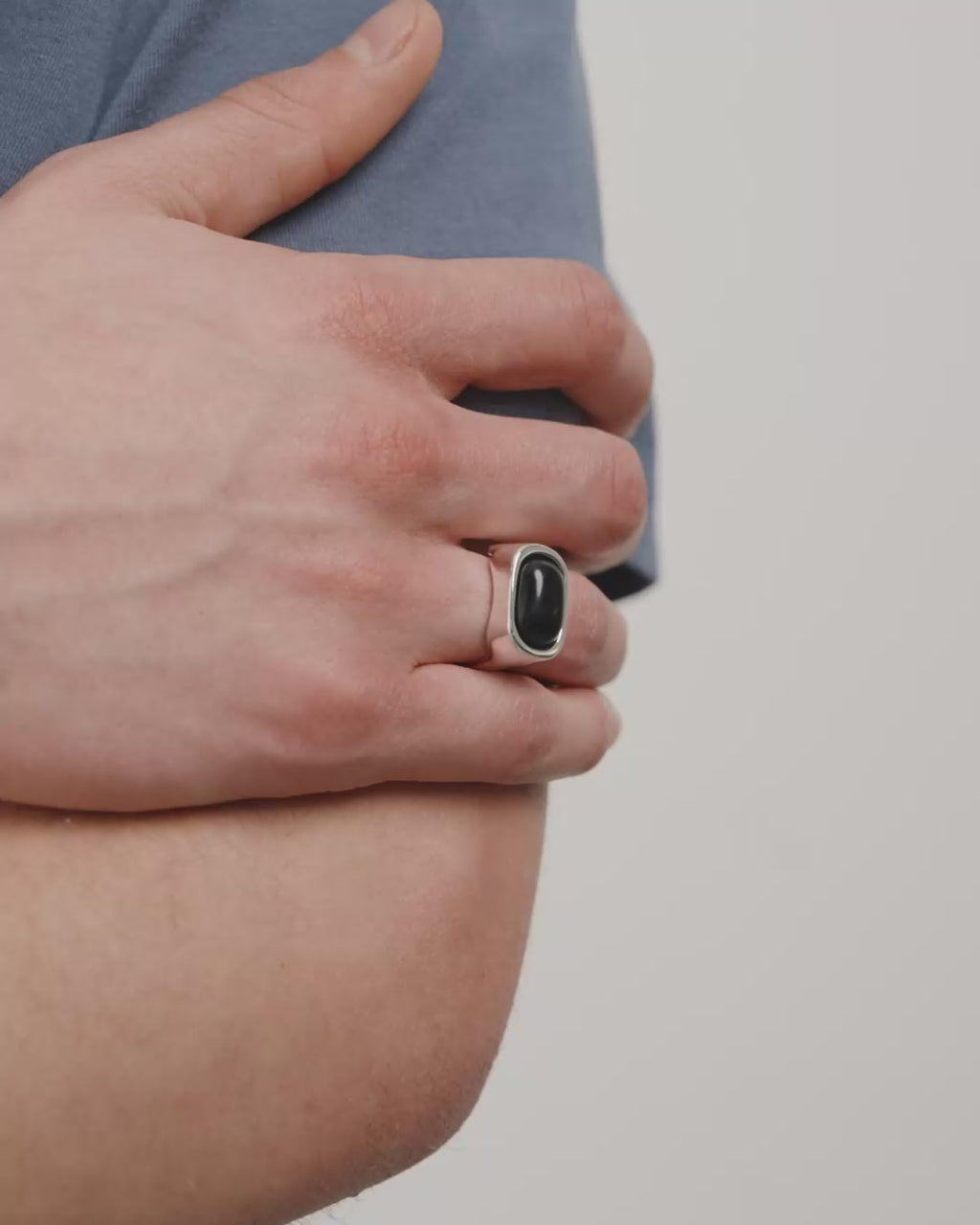 NOW ring silver-plated/black