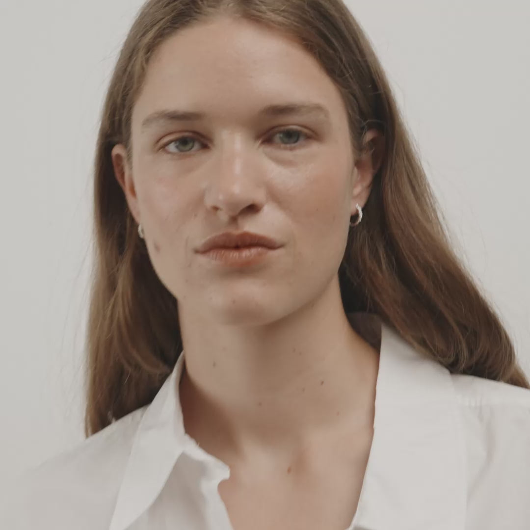 EZO snoet krystal hoops sølvbelagt