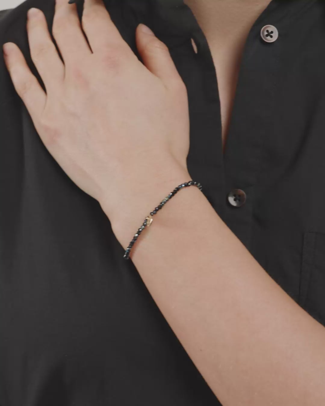 INDIE bracelet grey, gold-plated