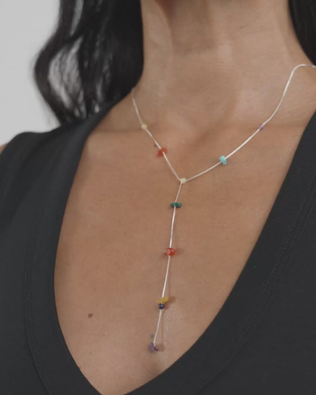 NARI Y-necklace silver-plated
