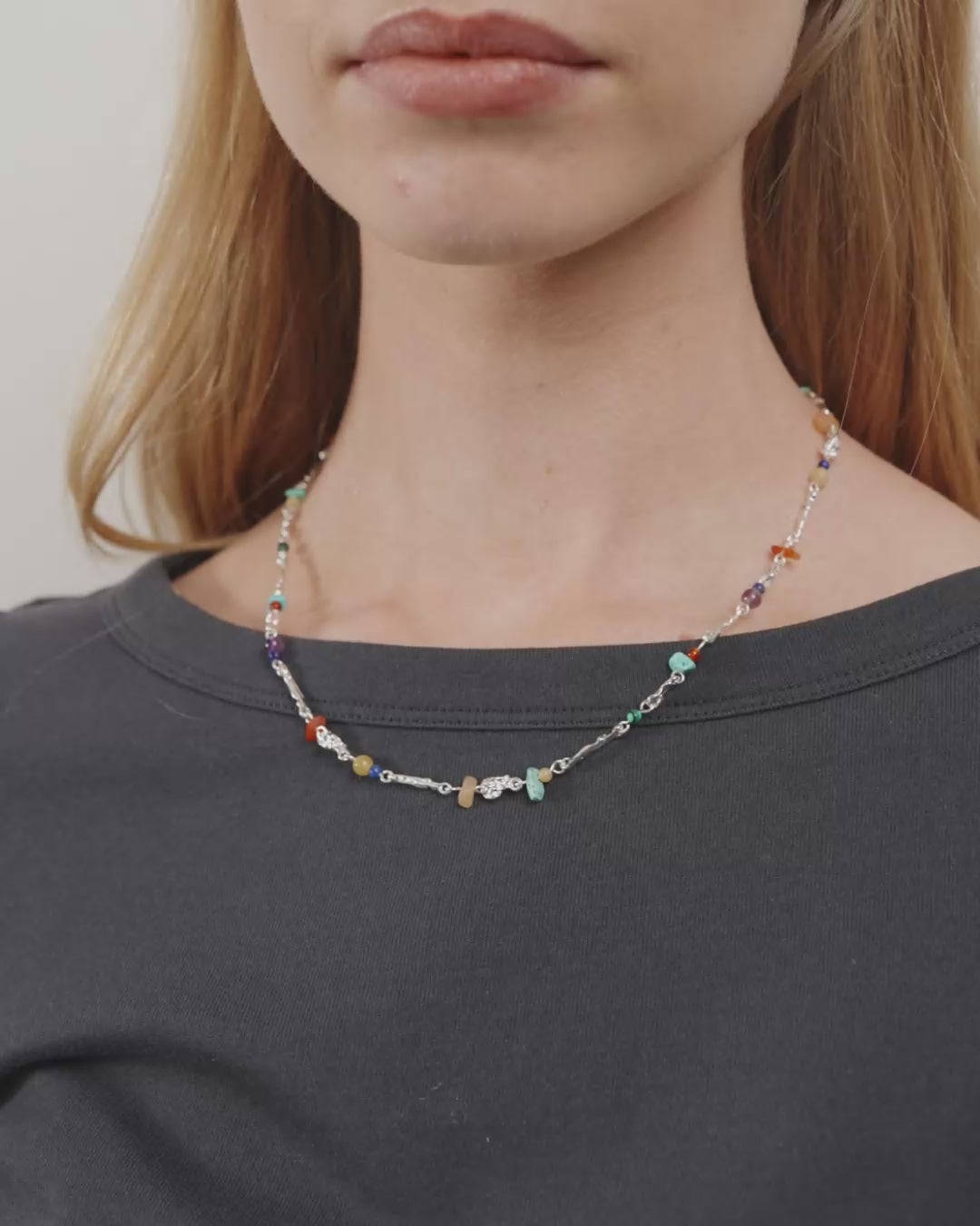 TRACE necklace silver-plated/multi