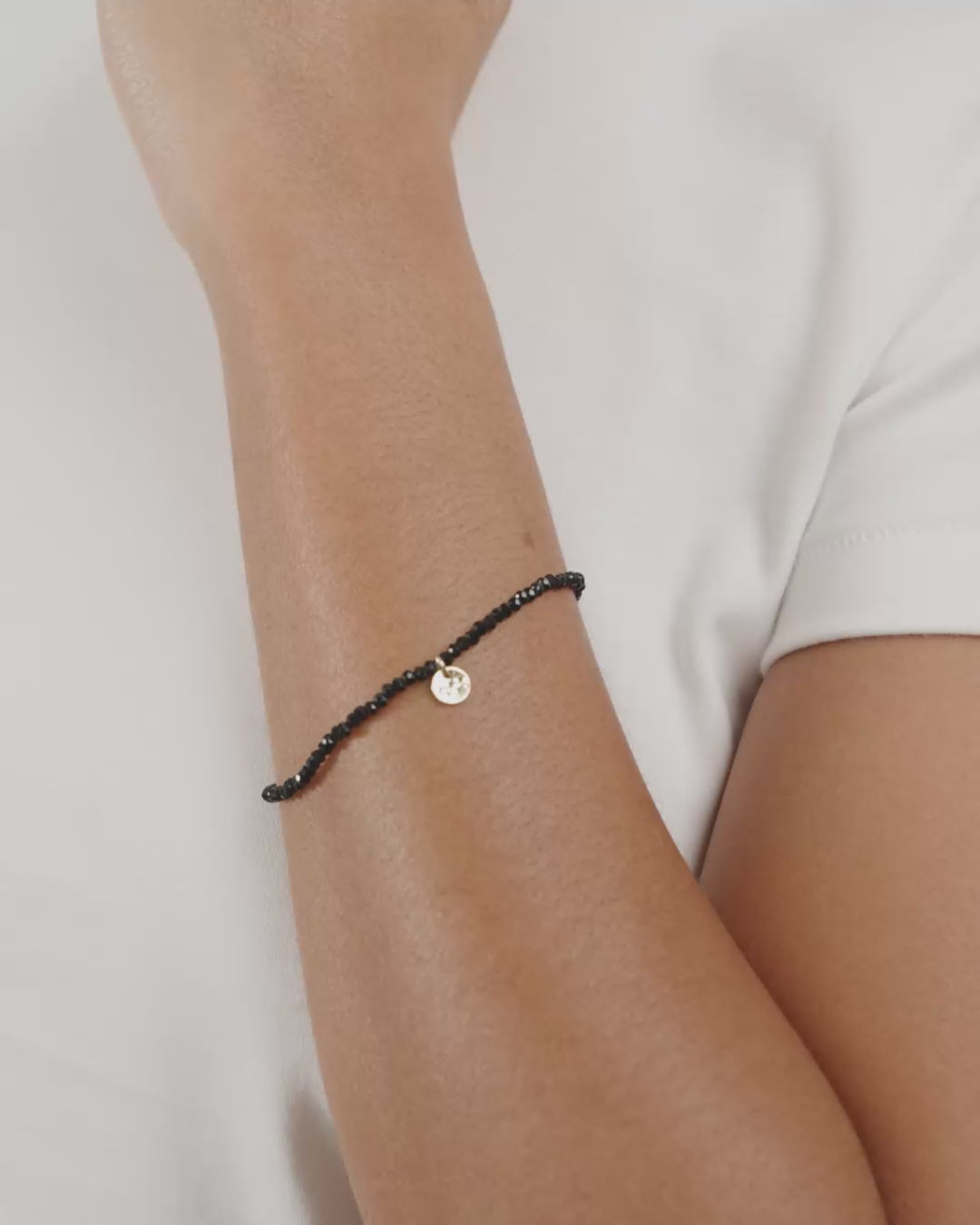 INDIE bracelet grey, gold-plated