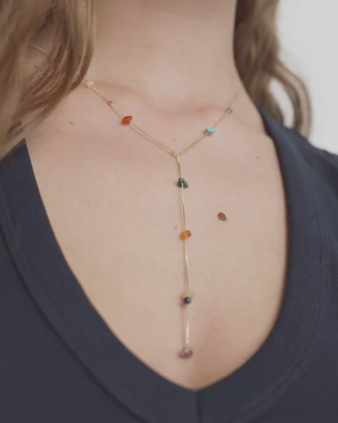 NARI Y-halsband guldpläterad
