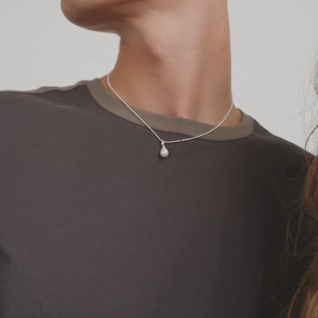 CHARM mini perleanheng sølvbelagt