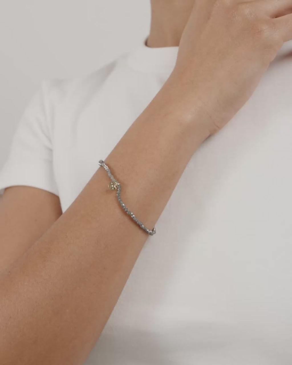 INDIE bracelet grey, gold-plated