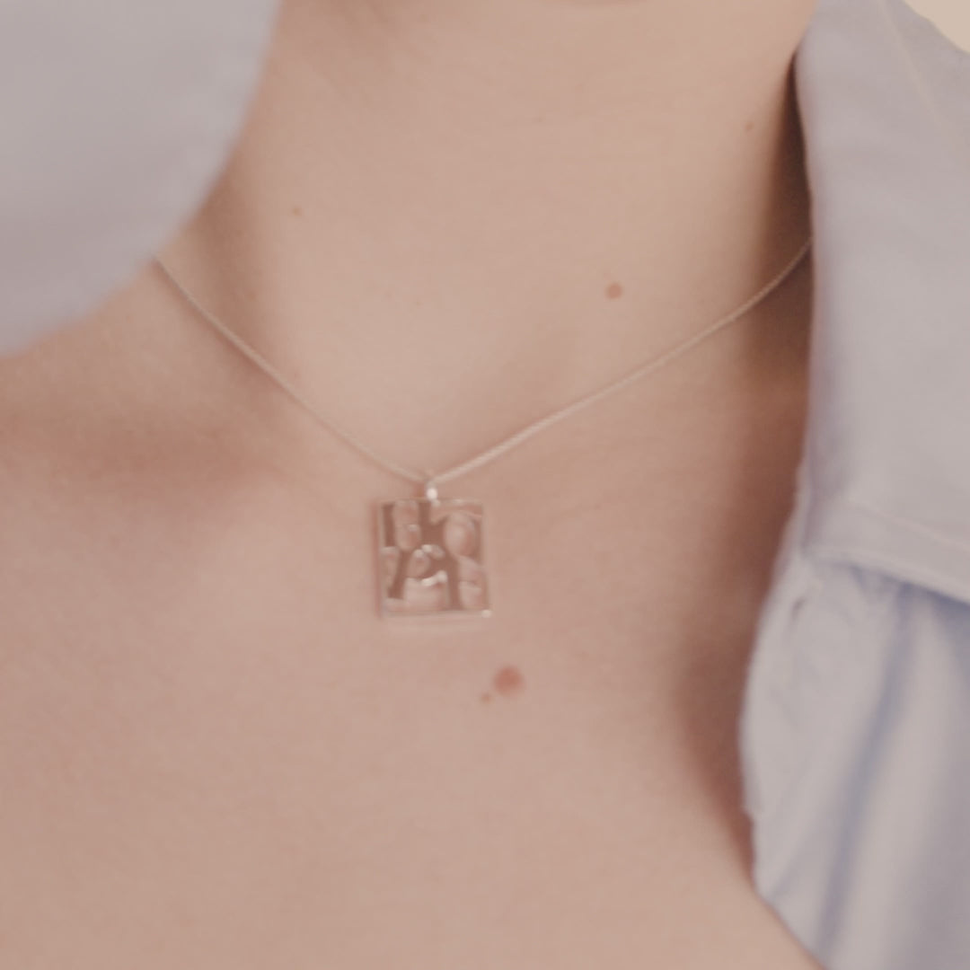 LOVE TAG, HOPE-halsband silverpläterat