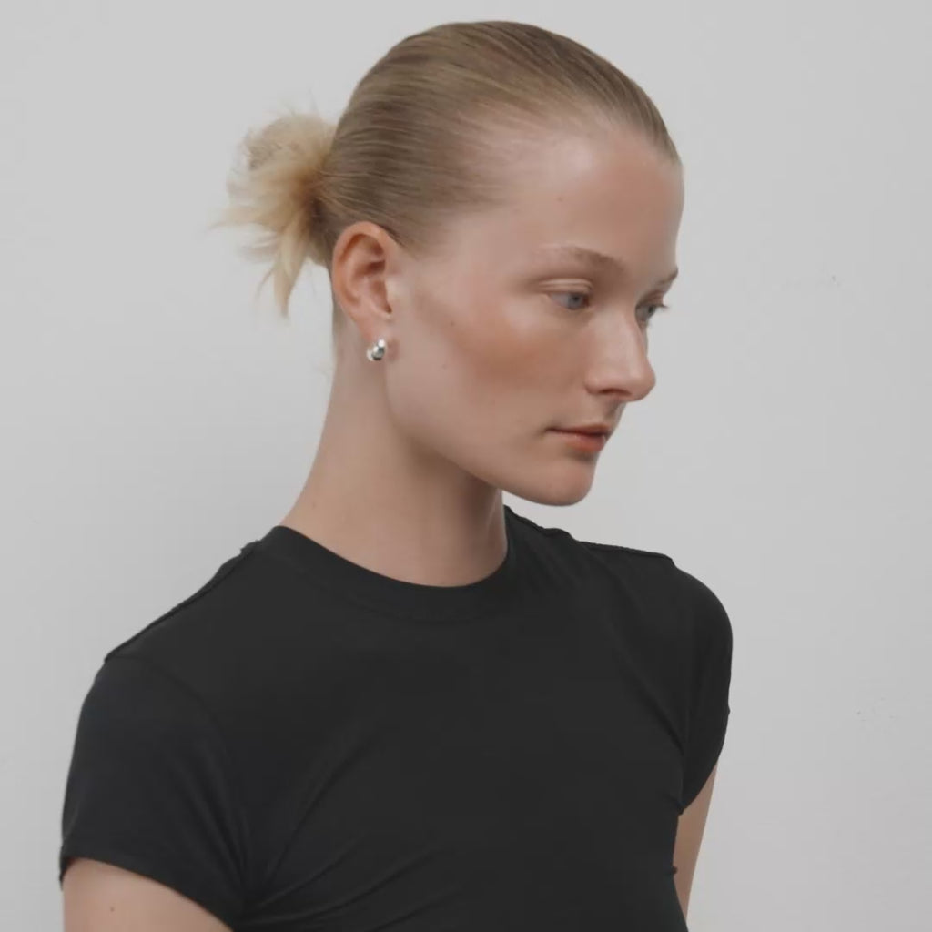 ALEXANE chunky mini hoop øreringe sølvbelagt
