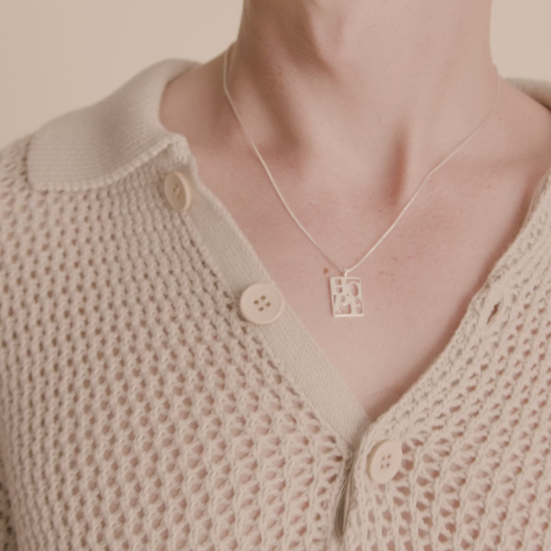 LOVE TAG, HOPE-halsband silverpläterat