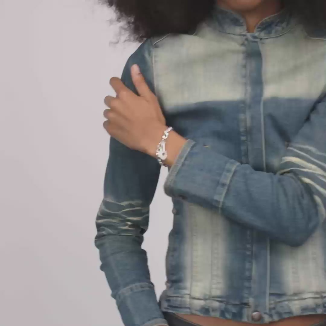 CHARM kristall hjärthänge silverpläterat.