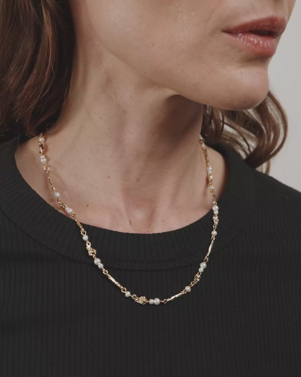 SLOAN pearl necklace gold-plated