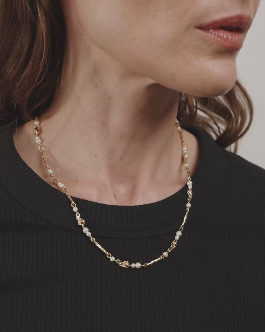 SLOAN pearl necklace gold-plated