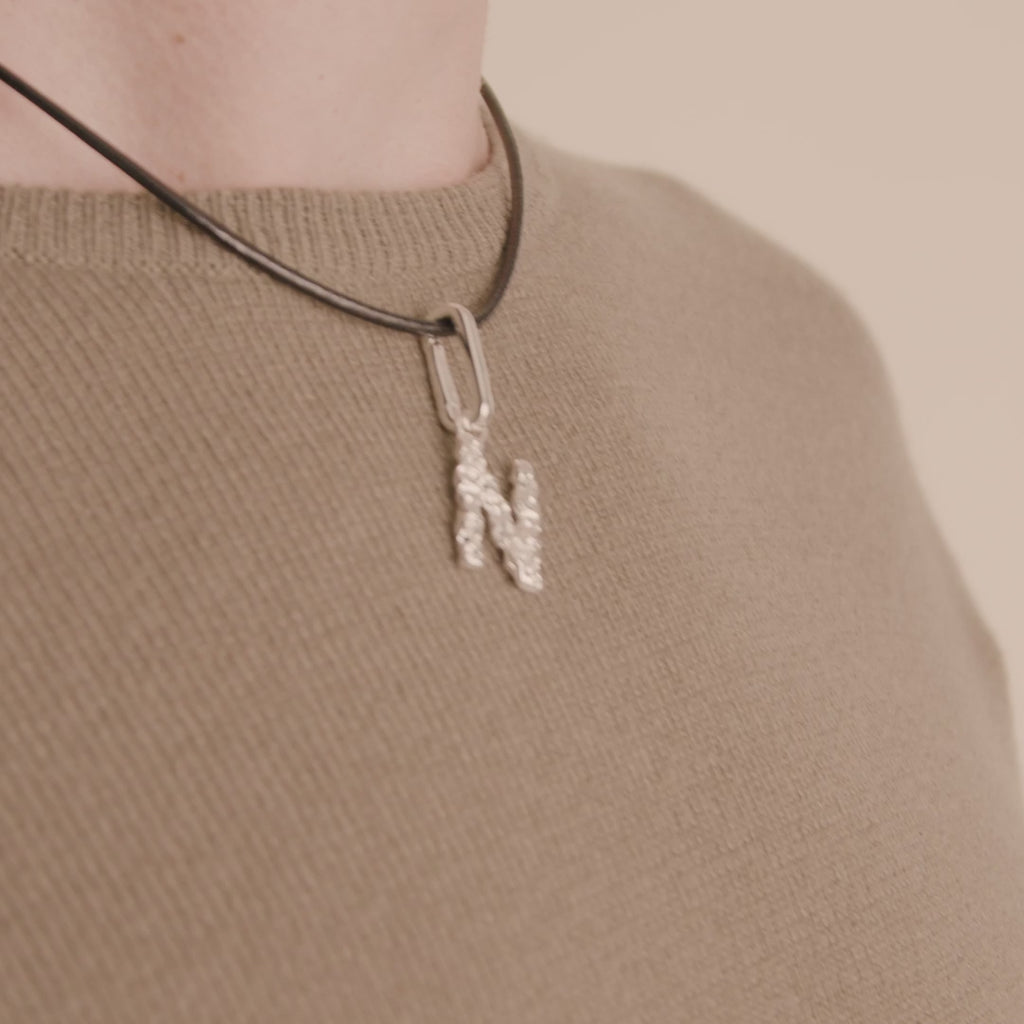 CHARM pendant N, silver-plated